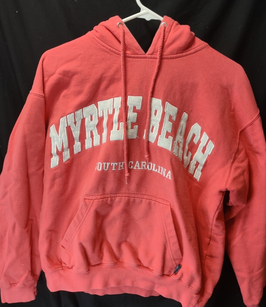 Pacific and Company Myrtle Beach SC Pullover Hoodie Large Blue Embroidered 
